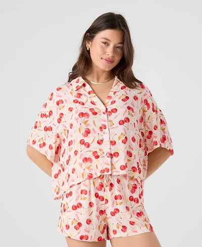 Roxy Women's Cherry Printed Swim Cover Up Shorts