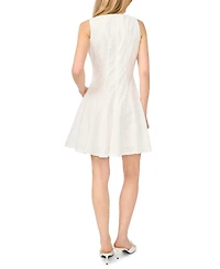 CeCe Women's Sleeveless Boat Neck Embroidered Lace Dress