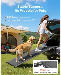 Cozito 63" Folding Dog Ramp 17" Wide, Non-Slip Surface, Supports up to 250 lbs