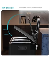 Home Zone Living 24 Gallon Triple-Compartment Stainless Steel Kitchen Trash Can with Step Pedals and Soft-Close Lids