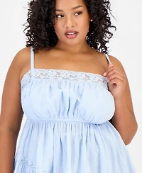 And Now This Trendy Plus Asymmetric Lace-Trim Sleeveless Top, Macy's Exclusive