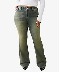 True Religion Plus Becca Mid-Rise Bootcut Big T Flap Jeans
