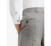 Ted by Baker Men's Modern-Fit Gray & Wine Plaid Suit Separate Pants