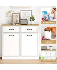 gaomon Trash Cabinet Tilt Out, Hidden Trash Storage Cabinet 10 gal