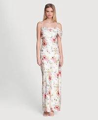 Avec Les Filles Women's Floral-Print Single-Sleeve Dress