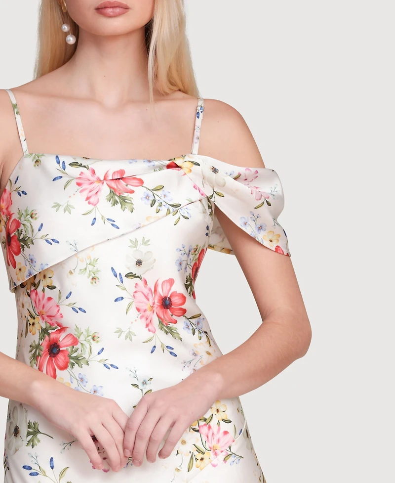 Avec Les Filles Women's Floral-Print Single-Sleeve Dress