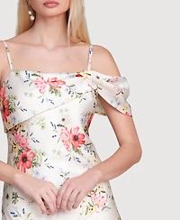 Avec Les Filles Women's Floral-Print Single-Sleeve Dress