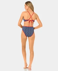 California Waves Women's Starstruck Mini Rib Ring Swim Bikini Top
