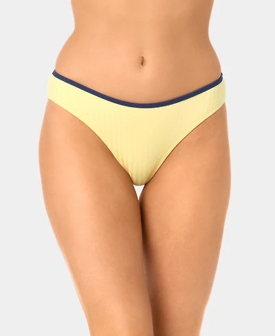 California Waves Women's Solid High-Waist Swim Bottoms