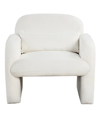 Sugift Modern Accent Chair with Waist Pillow and Armrests for Living Room Bedroom