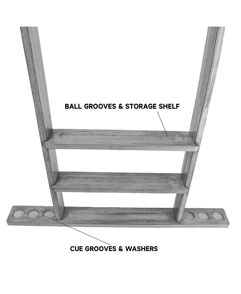 Gse Games & Sports Expert Wood Wall Mounted Pool Cue Rack with Metal Hook, 6