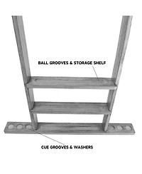 Gse Games & Sports Expert Wood Wall Mounted Pool Cue Rack with Metal Hook, 6