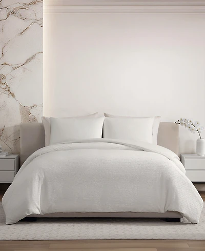 Vera Wang Crinkle Seersucker Solid 3-Pc. Duvet Cover Set, Queen