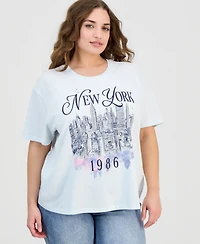 Rebellious One Trendy Plus New York Skyline Short-Sleeve Tee