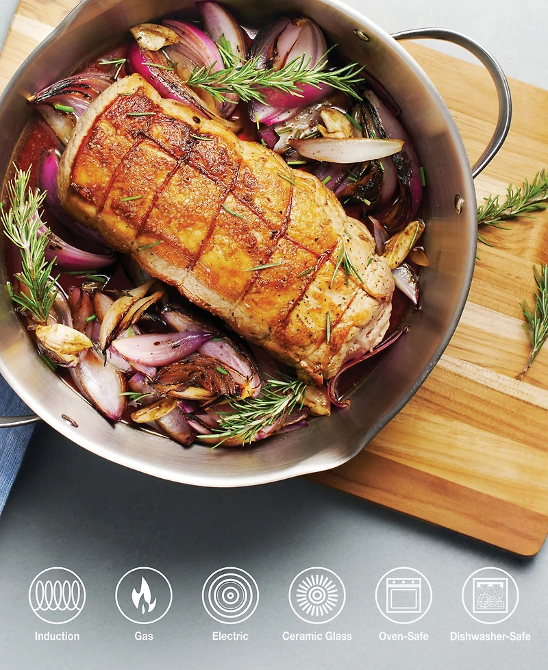 Tramontina Tempo Tri-Ply Base Stainless Steel 6-Quart Braiser Pan with Glass Lid