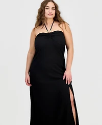 Madden Girl Trendy Plus Halter Bandeau Maxi Dress