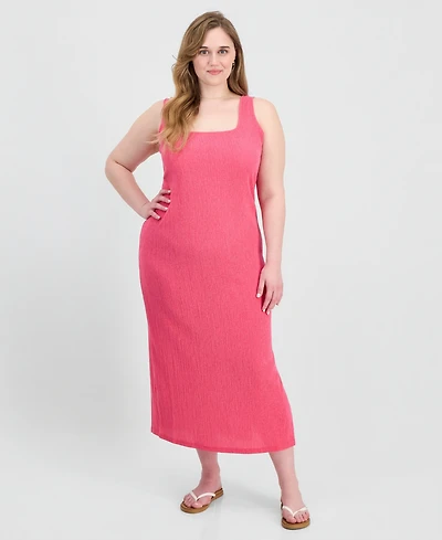 Full Circle Trends Trendy Plus Square-Neck Maxi Dress