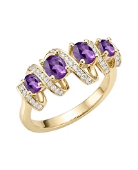 Macy's Amethyst (7/8 ct. t.w.) & Lab Grown White Sapphire (1/4 Ring 14k Gold Over Sterling Silver (Also Available Multi-Stones)