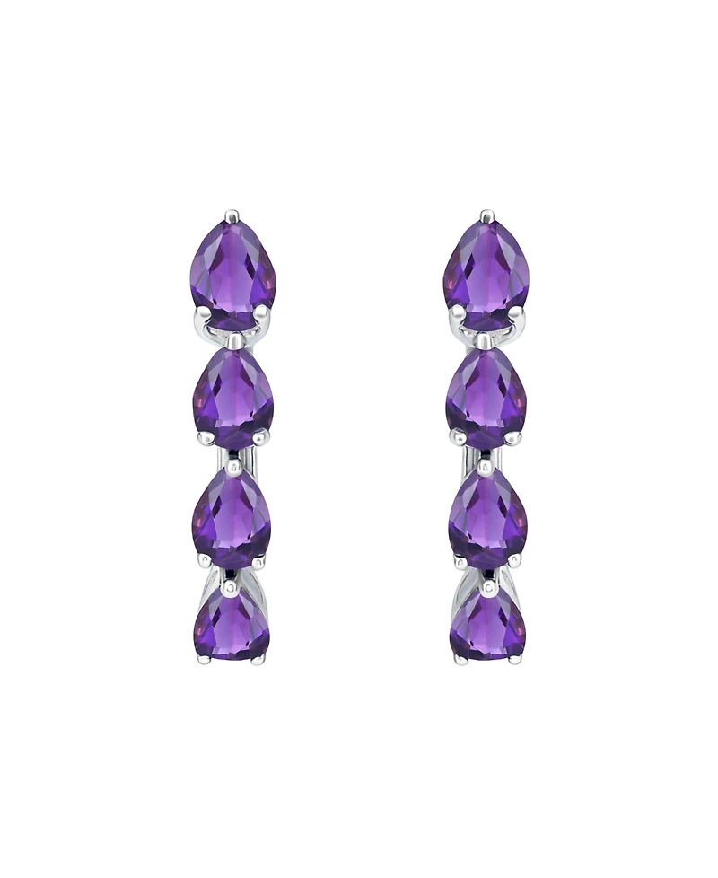 Macy's Lab Grown Emerald (1 ct. t.w.) Earrings Sterling Silver (Also Available Multi-Stones)