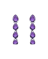 Macy's Lab Grown Emerald (1 ct. t.w.) Earrings Sterling Silver (Also Available Multi-Stones)