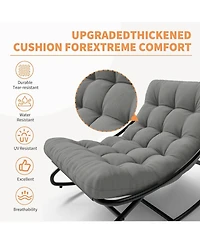 gaomon Outdoor Rocking Chair , Modern Comfy Lounge Rocker Chair, Sturdy Metal Frame, Suitable for Living Room