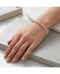 Rachel Glauber Cubic Zirconia 4MM Magnetic Lock Tennis Bracelet