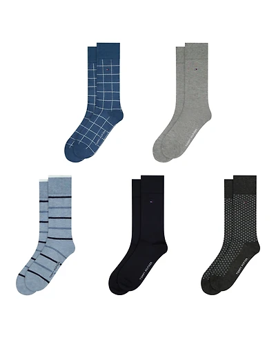 Tommy Hilfiger Men's 5-Pack Patterned Crew Dress Socks