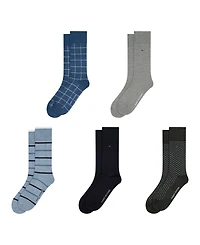 Tommy Hilfiger Men's 5-Pack Patterned Crew Dress Socks