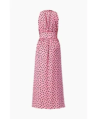 Ivonne Women's Long Open-Leg Polka Dot Halter Neck Dress