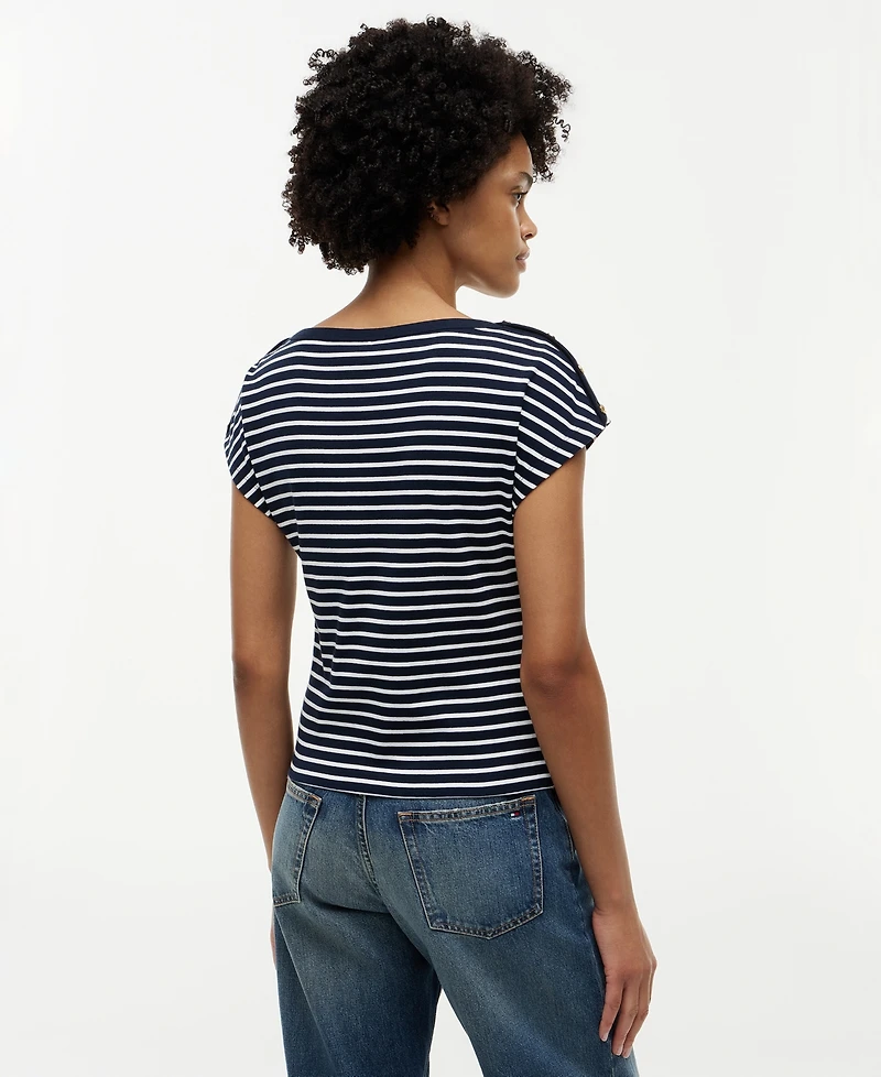 Tommy Hilfiger Women's Cap-Sleeve Boat Neck T-Shirt