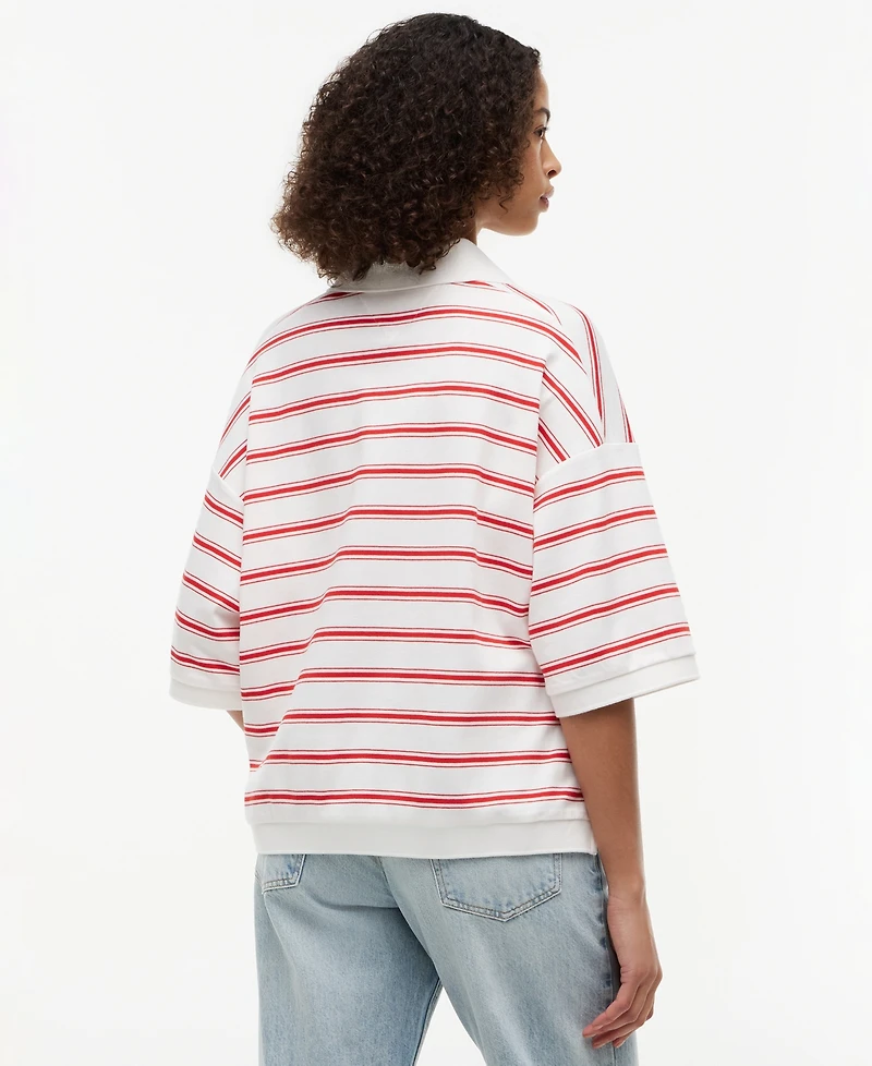 Tommy Hilfiger Women's Multi-Stripe Oversized Polo Shirt