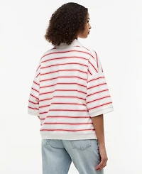 Tommy Hilfiger Women's Multi-Stripe Oversized Polo Shirt