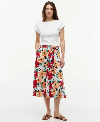 Tommy Hilfiger Women's Belted Midi Skirt