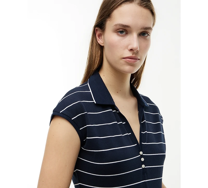 Tommy Hilfiger Women's Henley Polo Midi Dress