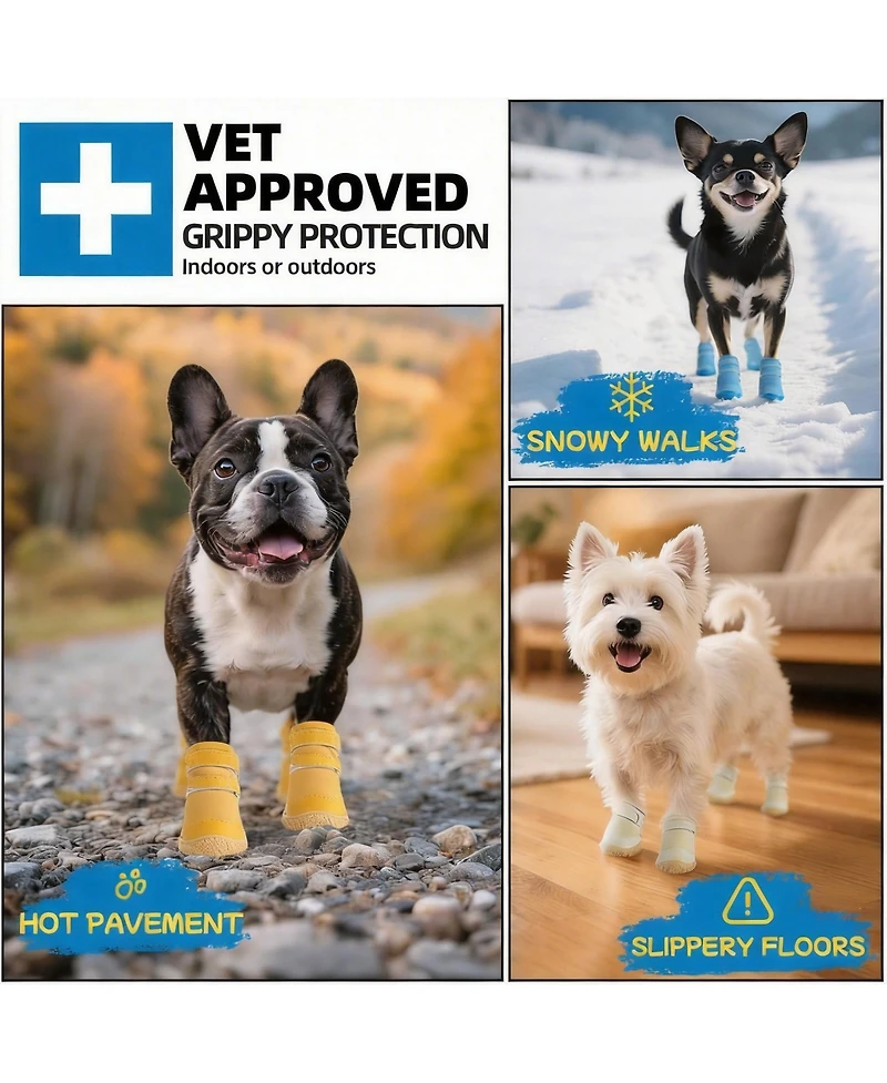 Aronkl Anti-Slip Breathable Dog Boots for Paw Protection, Outdoor Use, Reflective Straps