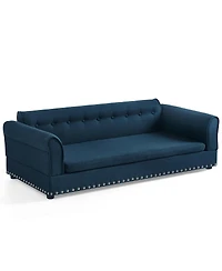 6thdruple Modern Linen Dog Sofa Bed, Oversized Pet Furniture with Backrest