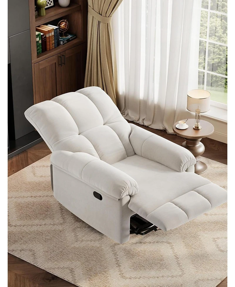 gaomon Oversized Swivel Rocker Recliner - Chenille Upholstered, 350lb Capacity, Infinite Recline for Living Room