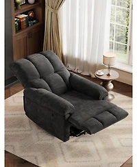 gaomon Oversized Swivel Rocker Recliner - Chenille Upholstered, 350lb Capacity, Infinite Recline for Living Room