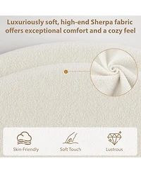 gaomon Queen Bed Frame Storage Drawers Upholstered Boucle Platform with Round Headboard Heavy Duty No Box Spring