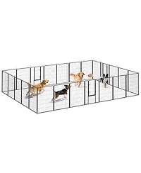 Paw Hut 24 Panel 32 Inch Dog Playpen for Small and Medium Dogs, Gray