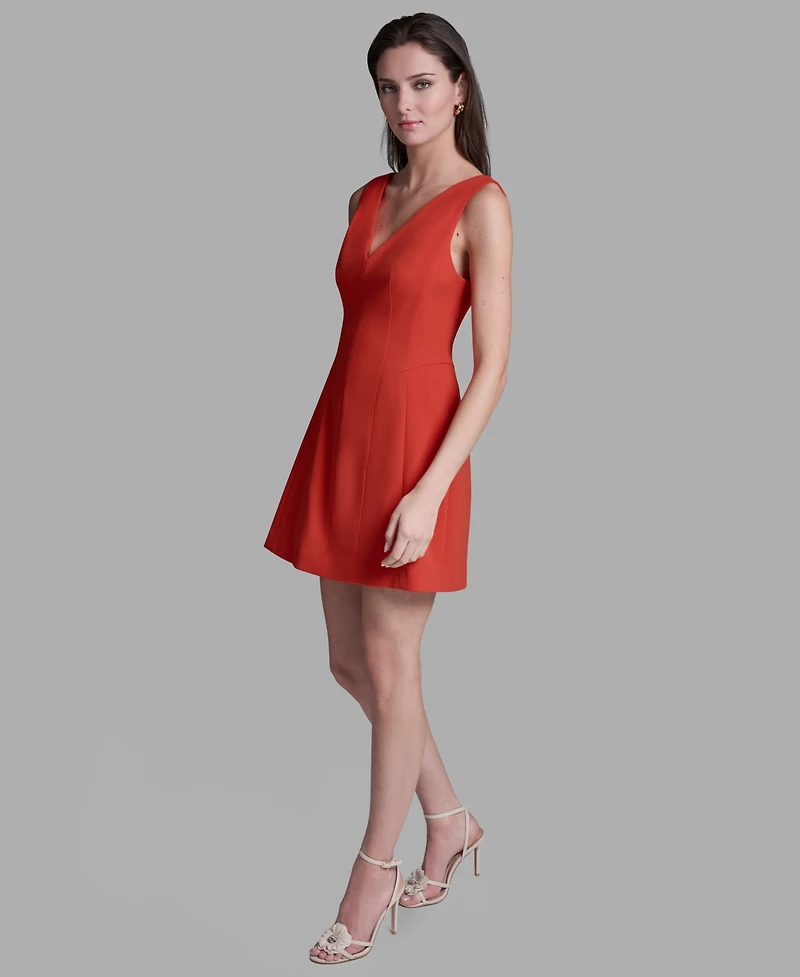 Bcbg Women's V-Neck Fit-and-Flare Mini Dress