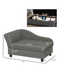 6thdruple Small Pet Sofa with Storage and Tufted Cushion