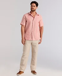 Cubavera Men's Embroidered Linen Blend Shirt