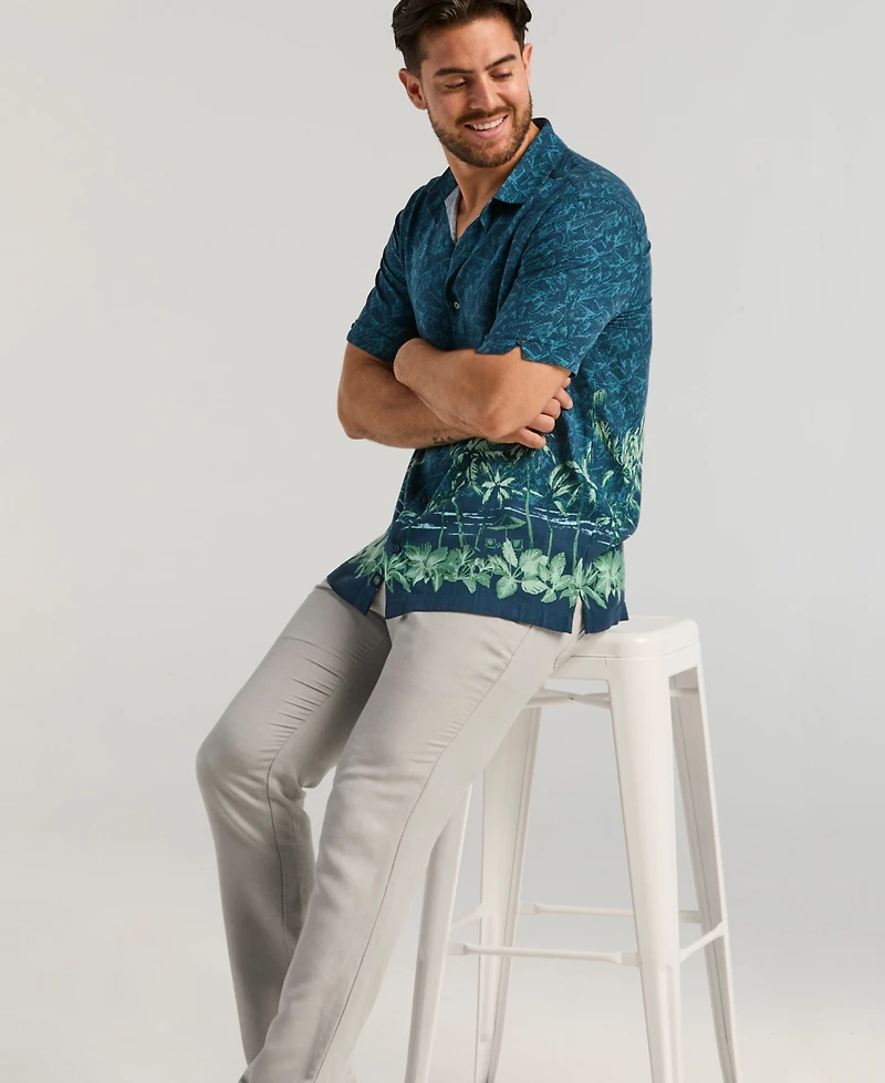 Cubavera Men's Tropical Horizon Print Shirt