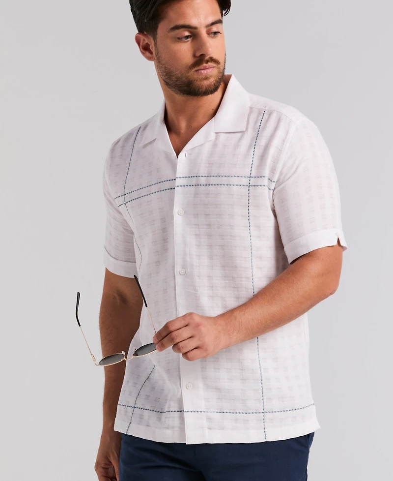 Cubavera Men's Cotton Blend Embroidered Shirt