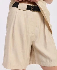 En Saison Women's Selma Mid-Rise Pleated Shorts