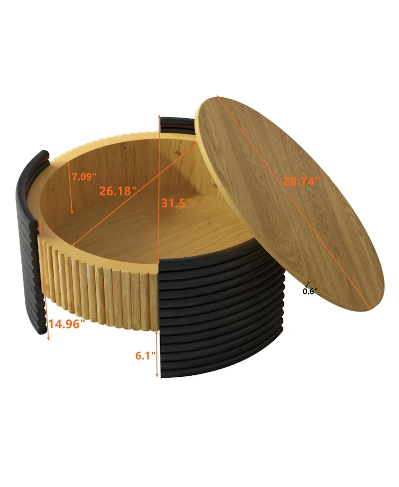 Rainsken Colorblocked Striped Coffee Table