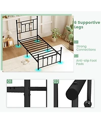 Sugift Heavy Duty Metal Bed Frame with Headboard