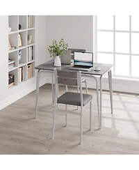 gaomon 2-Person Dining Table Set, Compact Kitchen Table with Upholstered Chairs, Great for Small Spaces, Light Oak, 4-Chair Version