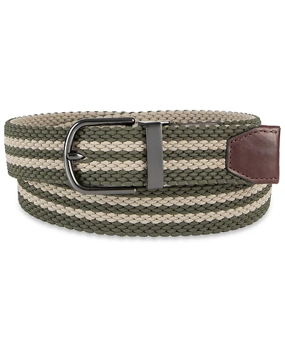 Cole Haan Men's Two-In-One Reversible Striped Stretch Web Belt